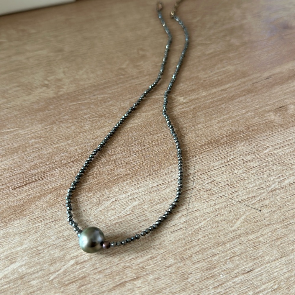 Tahitian black pearl necklace